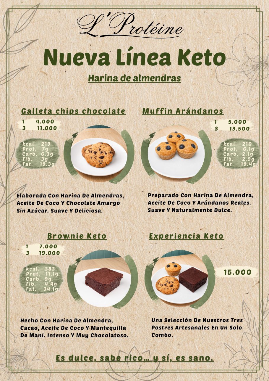 Menú de la línea keto con harina de almendras